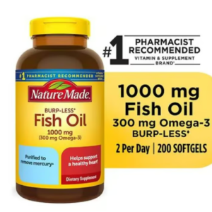 Aceite de Pescado sin Eructos 1000 mg, 300 mg de Omega-3